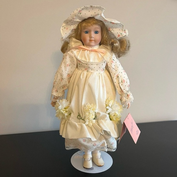 Marian Yu Designs Other - MYD Marian Yu Designs Bisque Porcelain Heirloom Doll Floral 1987 Vintage 15in